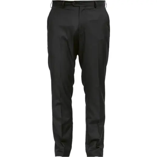Mens Slim Fit Flat Front Pants Black Front